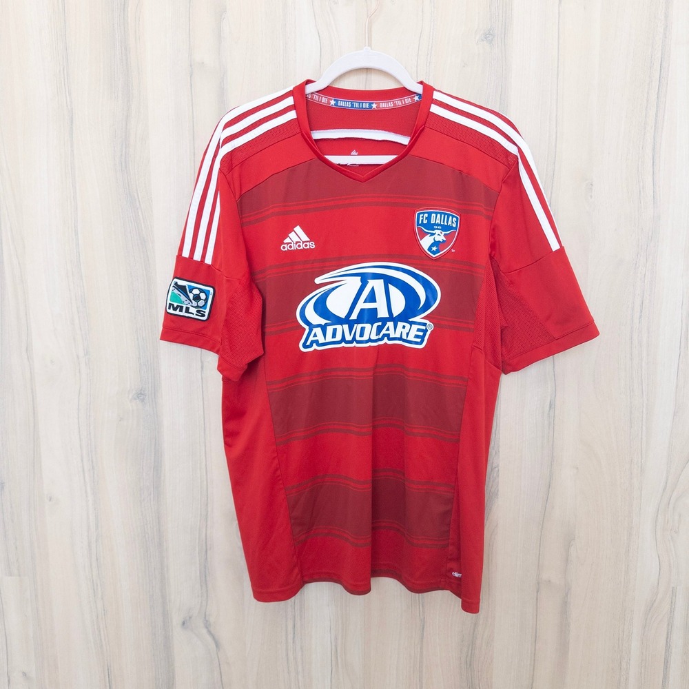 Adidas Mens FC Dallas 2014 Soccer Home Jersey XL Red Climacool MLS Performance
